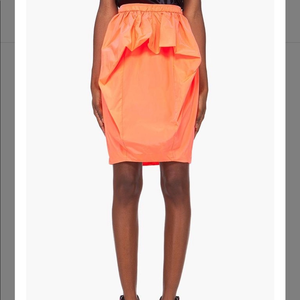 Marc by Marc Jacobs neon coral ruched pencil skirt - Picture 7 of 7